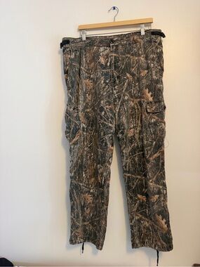 Guide Gear Men’s XL Camo Cargo Pants Hunting Outdoors Adjustable Waist